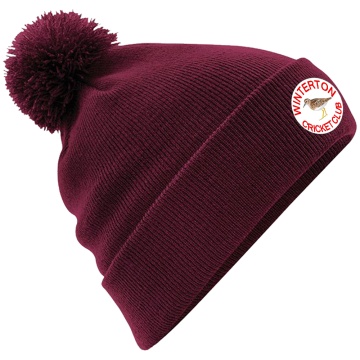 Original Pom Pom Beanie : Maroon